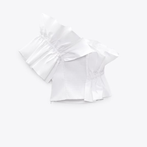 Zara Poplin Top with Ruffles - Picture 12 of 16